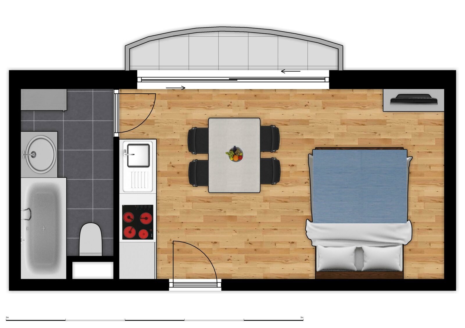 Plattegrond Holiday Suites De Haan - Essential Suite