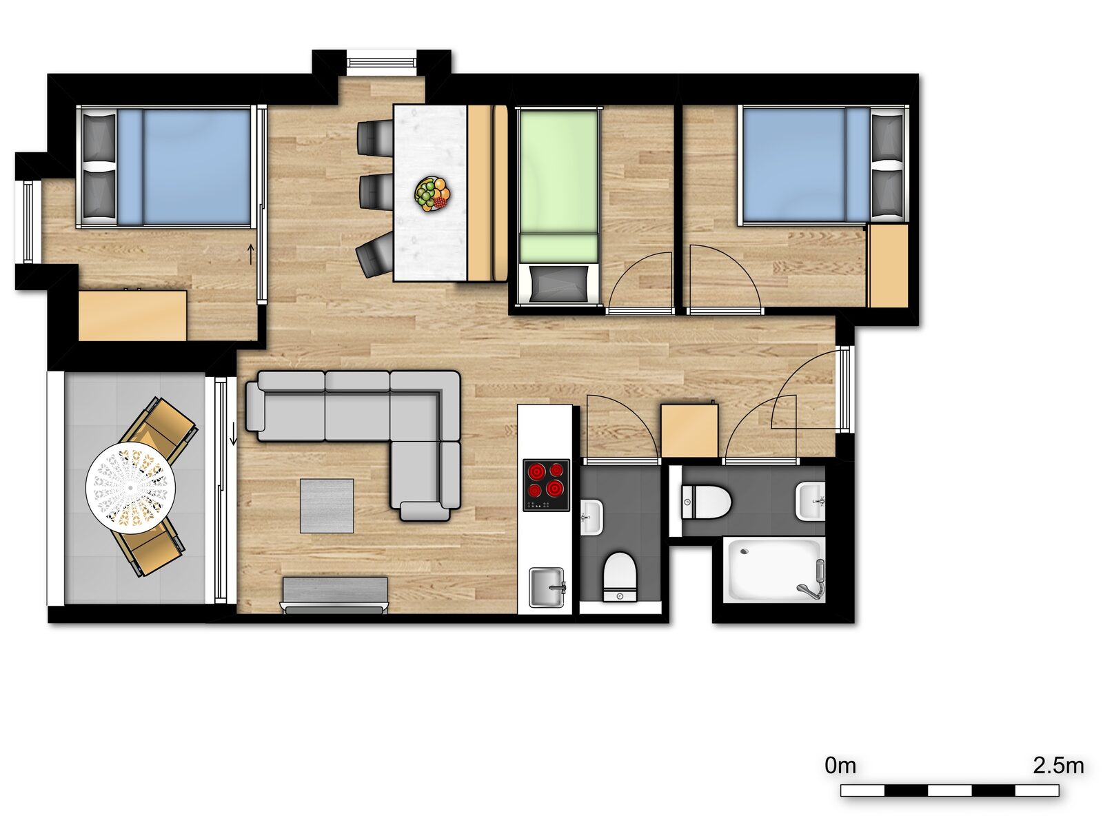 Comfort Suite - 6p | 3 Chambres à coucher