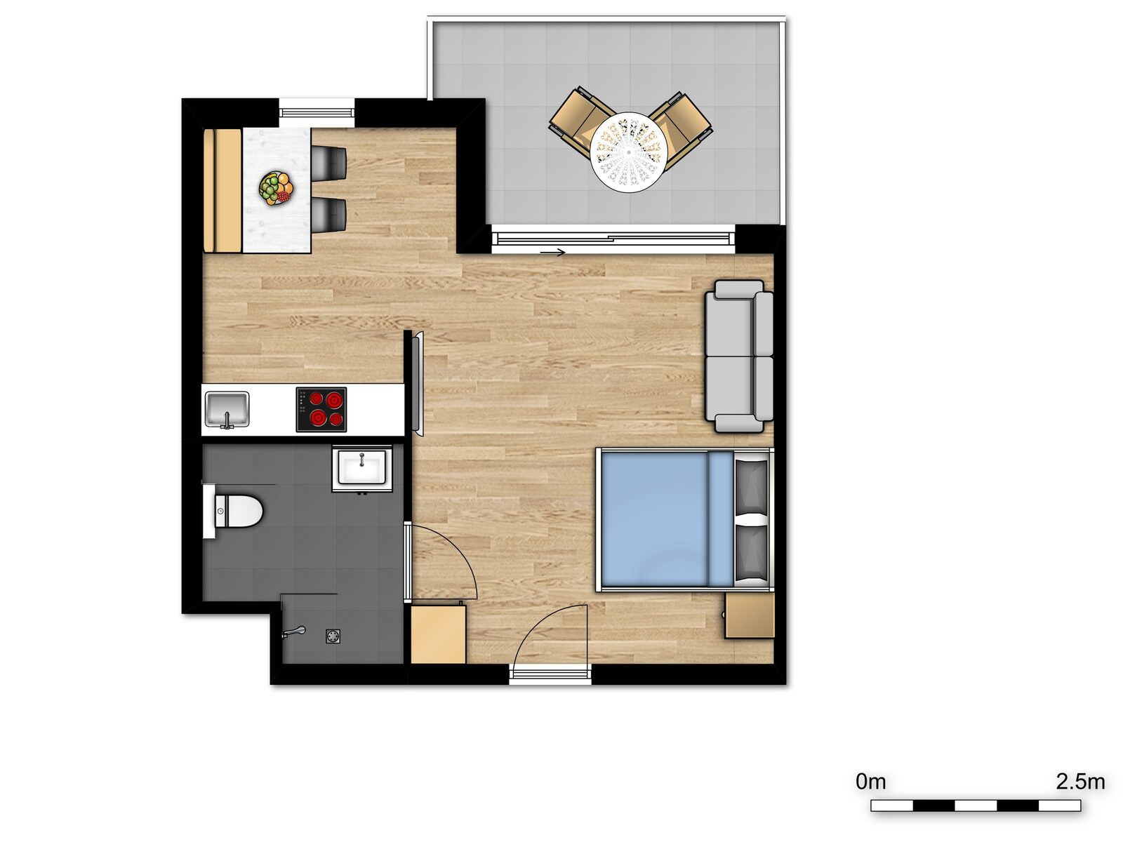 Essential Suite - 2p | Double bed - Disabled-friendly