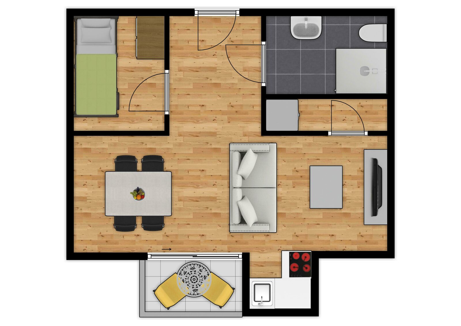 Essential Suite - 4p | Sleeping corner - Sofa bed | Balcony - Sea view