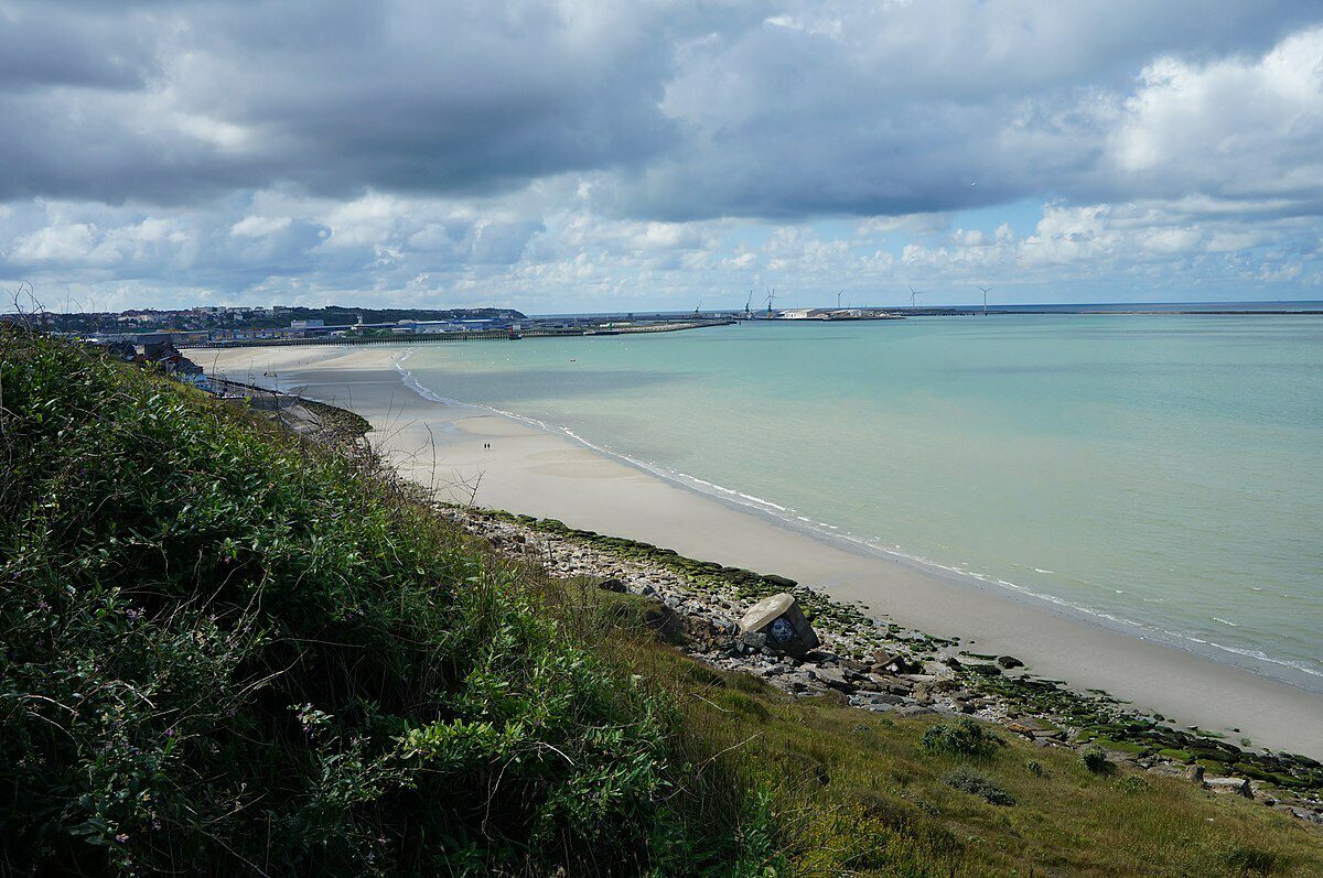 Het strand van Boulogne-Sur-Mer aan de Opaalkust.