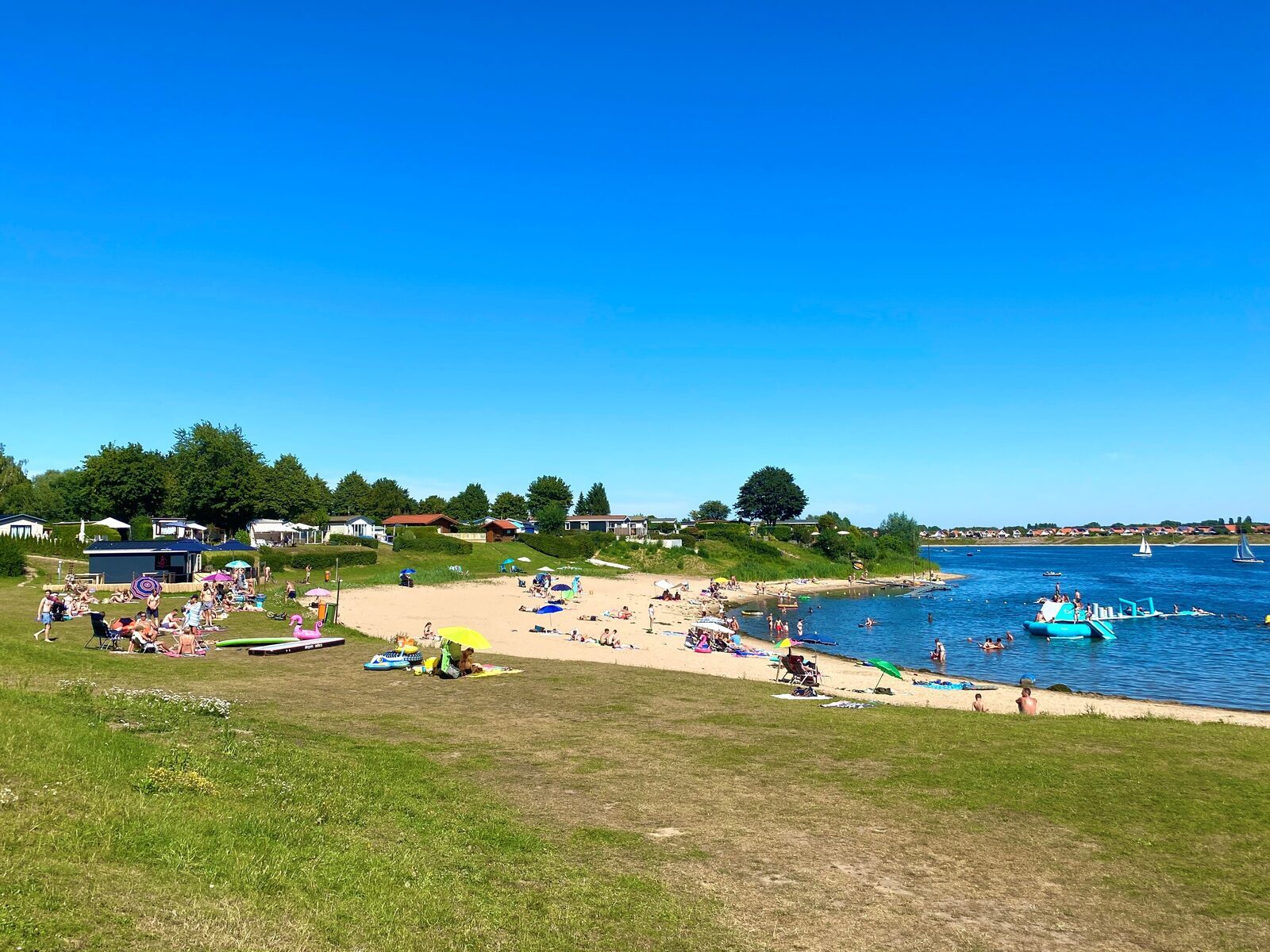 Campsite with recreational lake