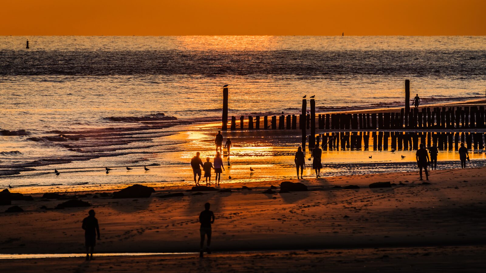 strand zonsondergang