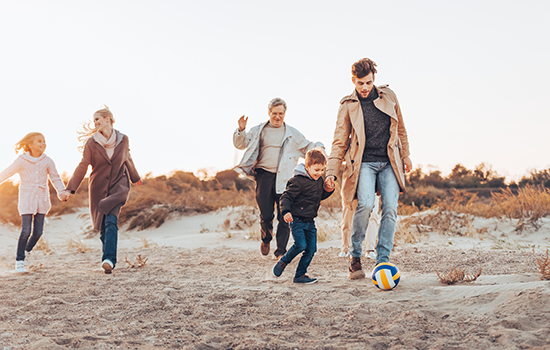 Family on the beach