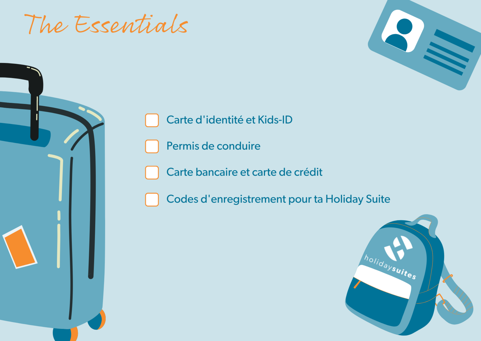 Liste de contrôle des bagages