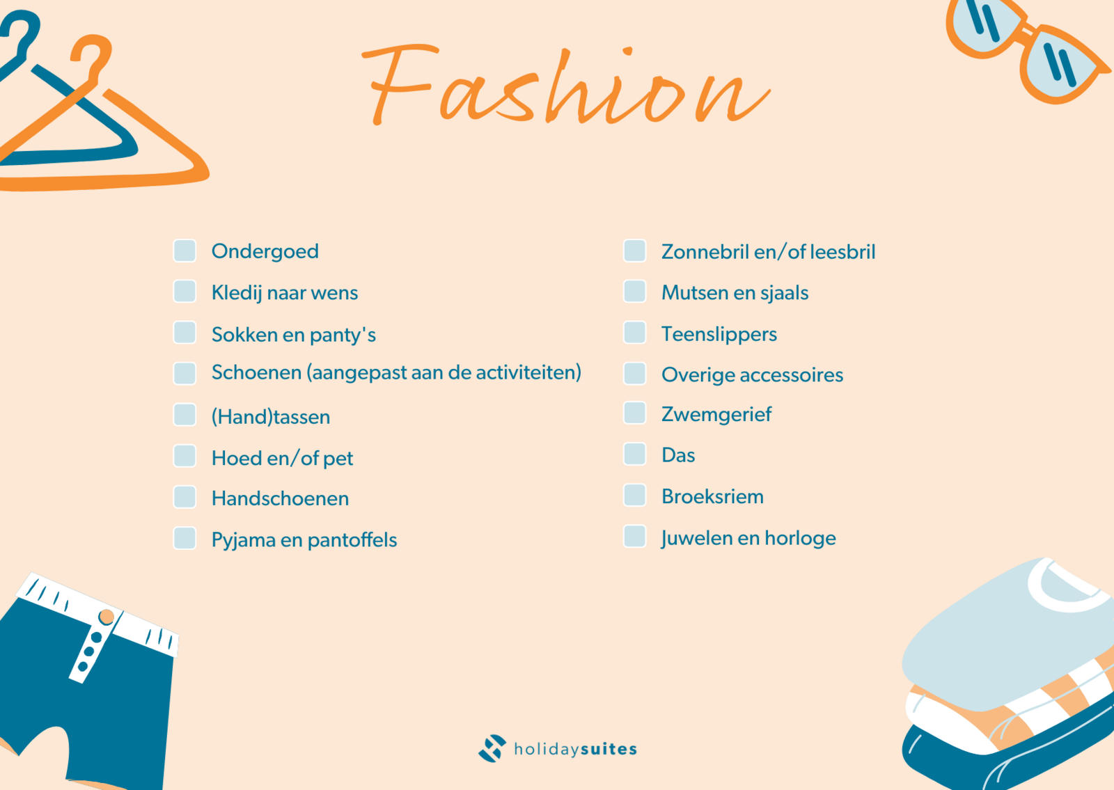 Bagagechecklist - Fashion