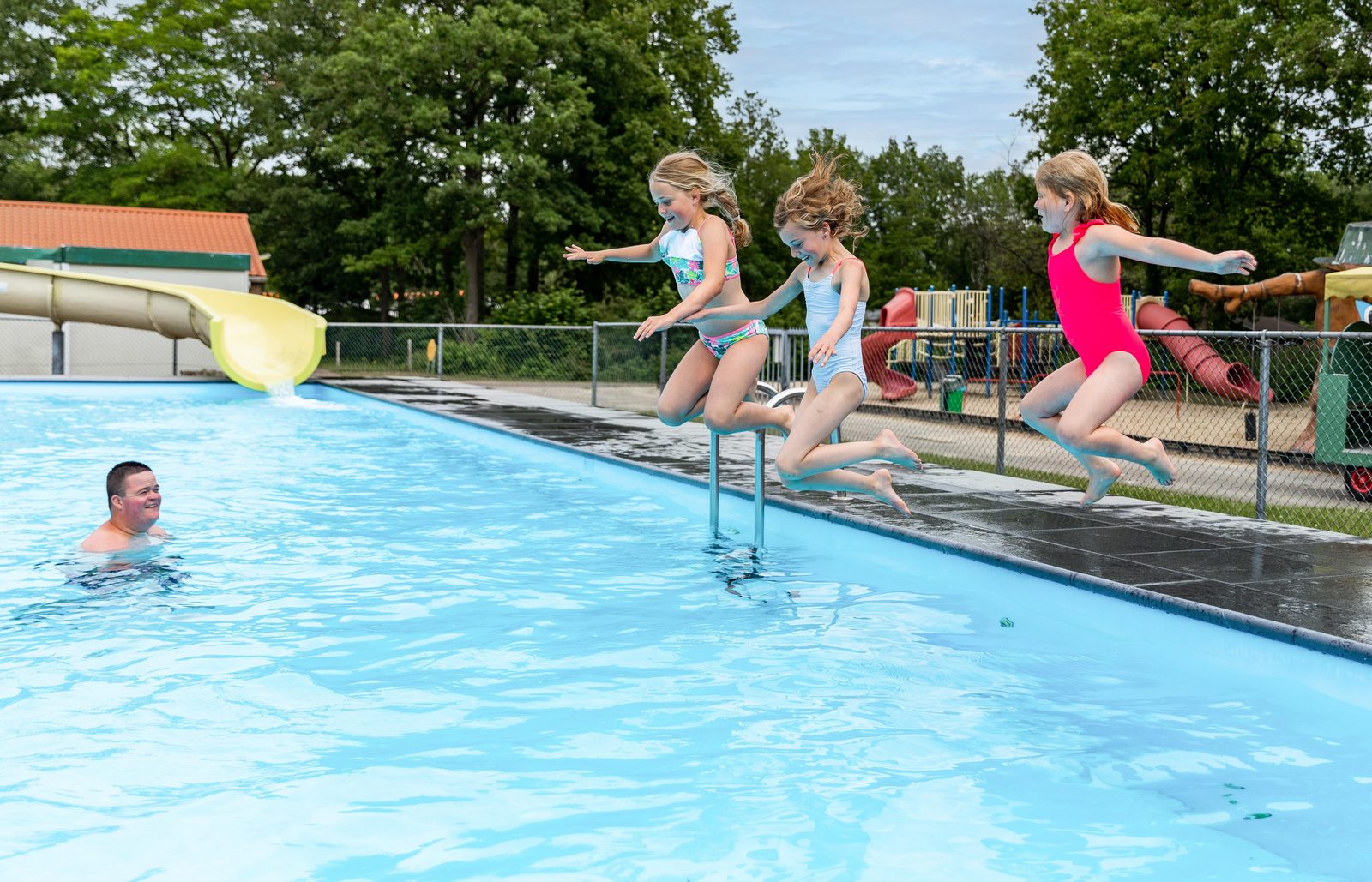 Outdoor pool with separate toddler pool