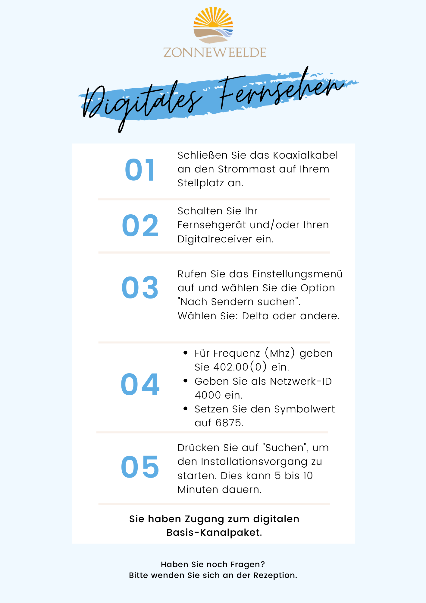 Digitales Fernsehen (Komfortplatze)