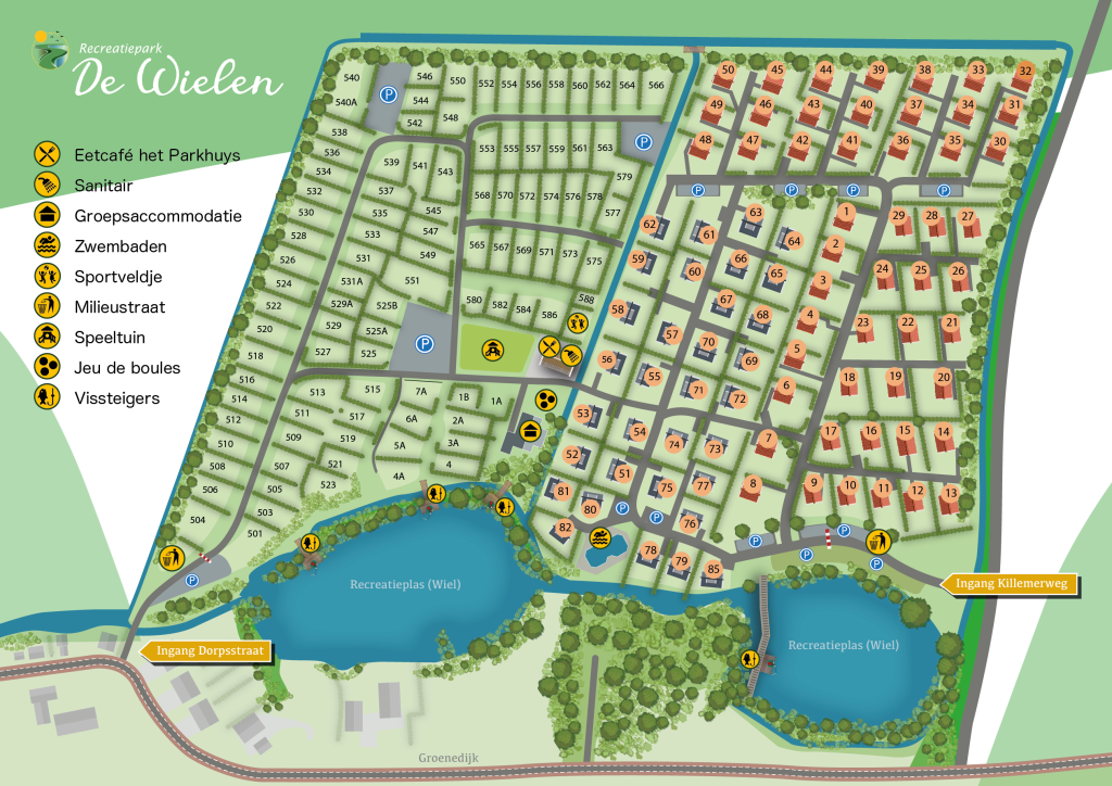 Plattegrond Recreatiepark De Wielen