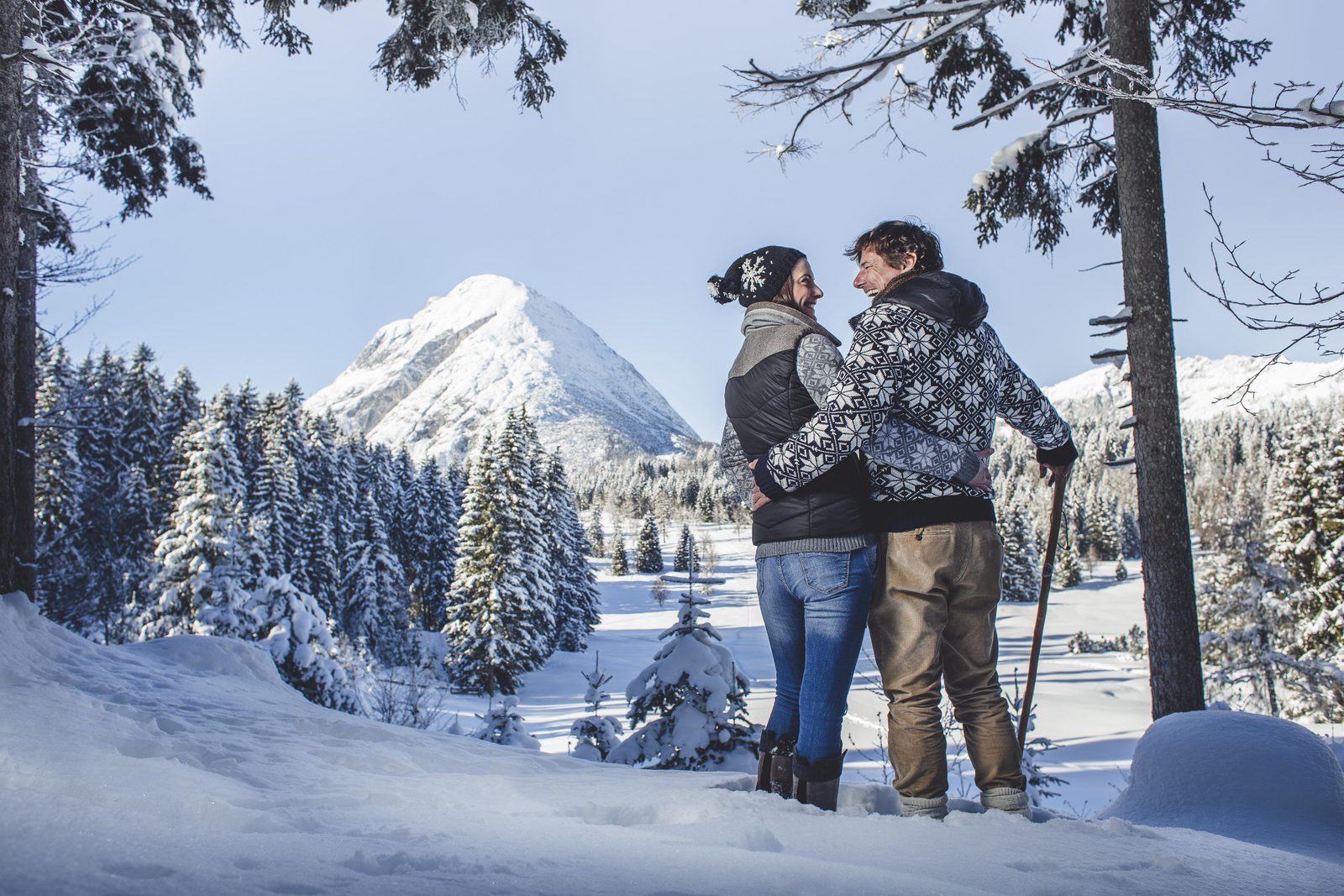 Winter walk across the Arlberg