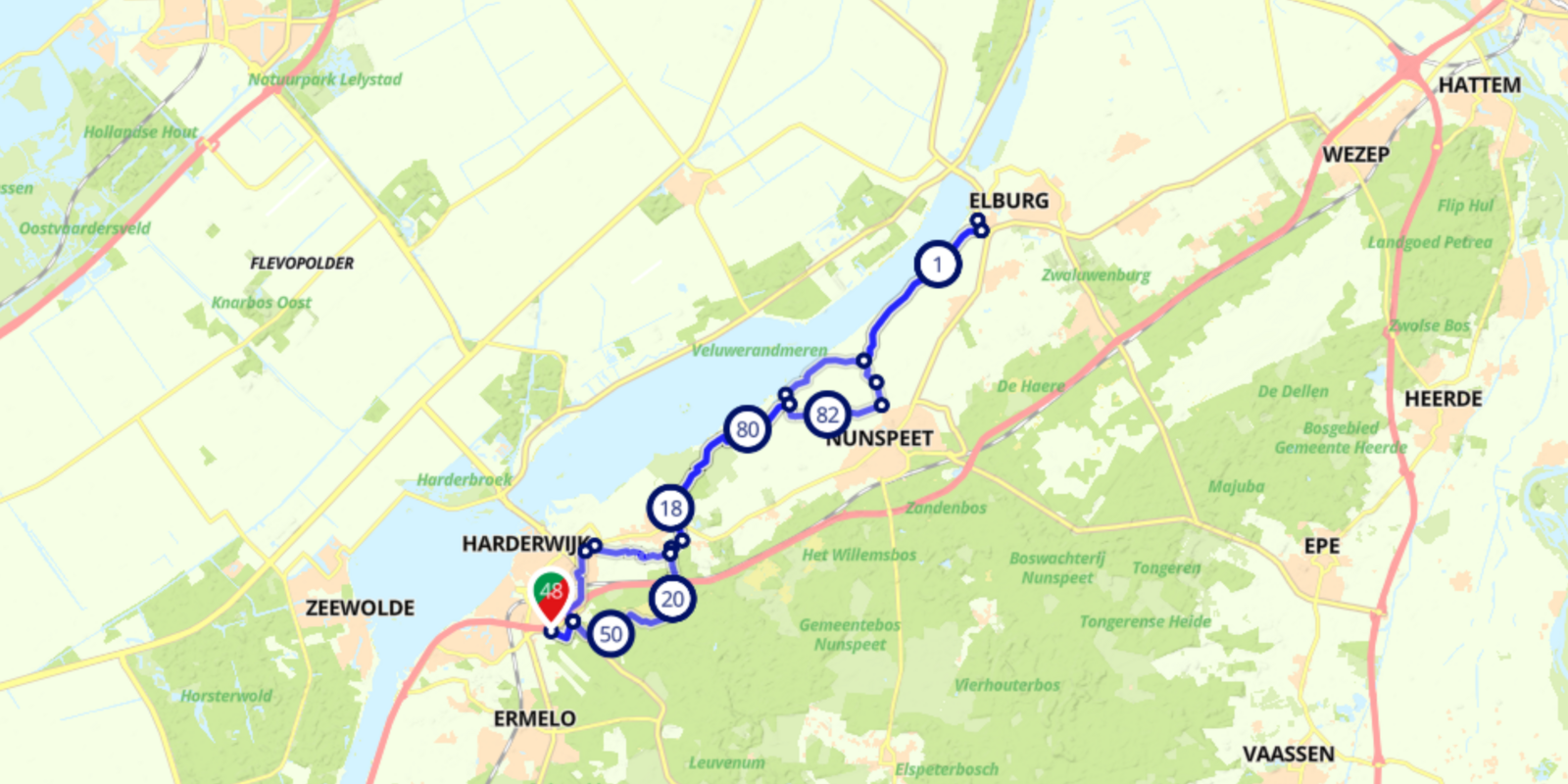 Fietsroute Harderwijk