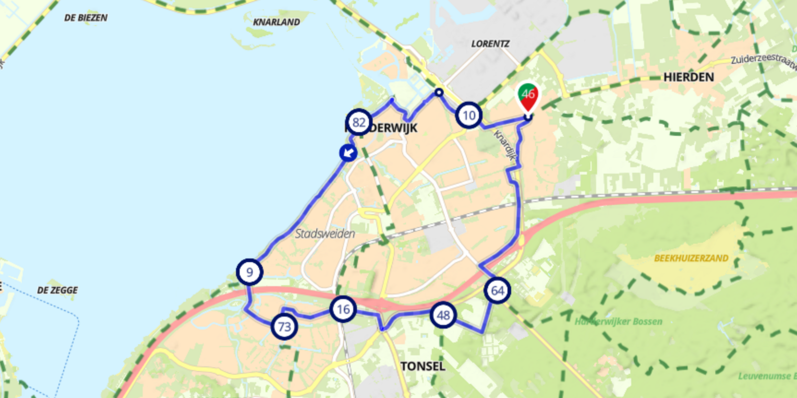 Fietsroute Harderwijk