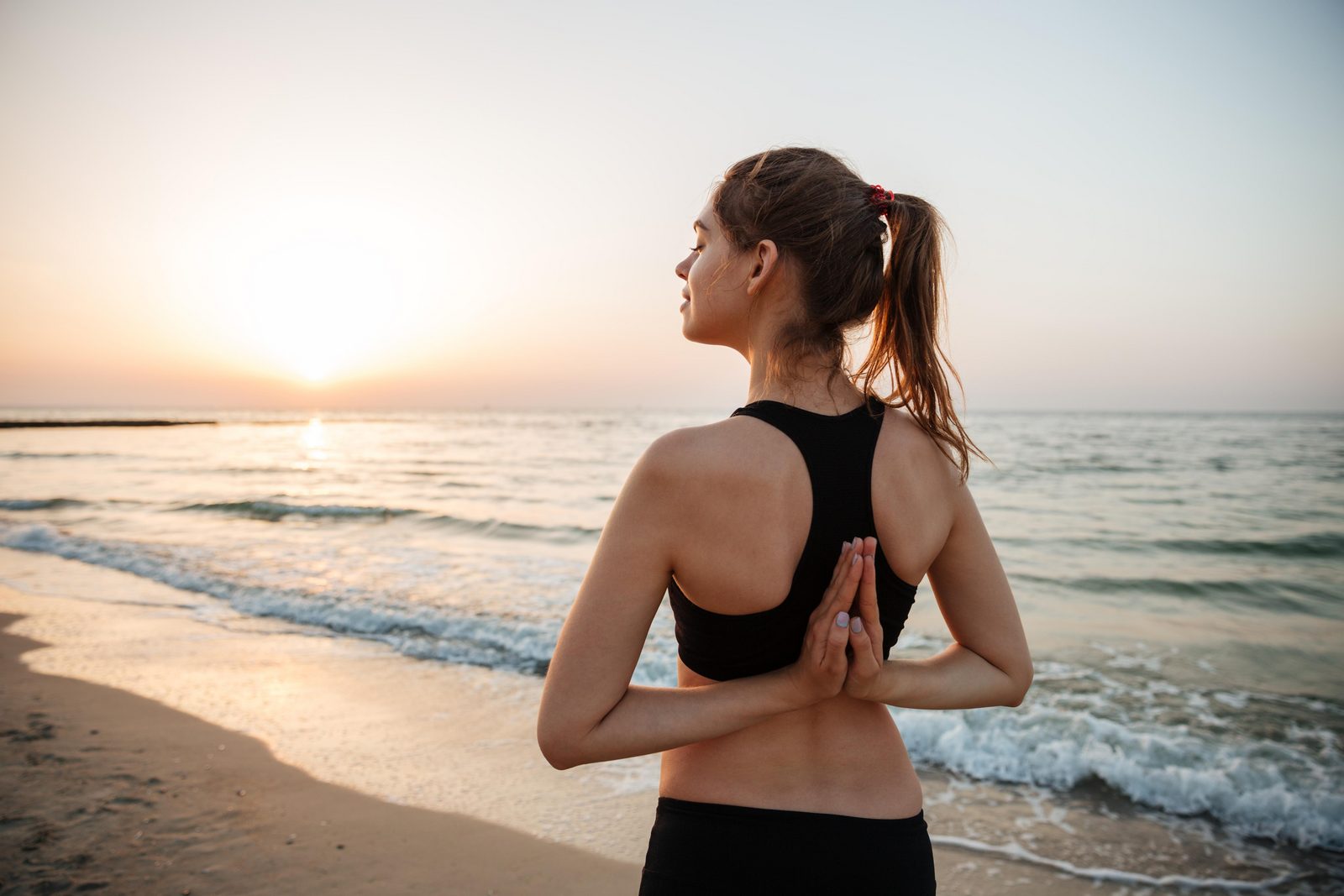 Beach relaxation yoga