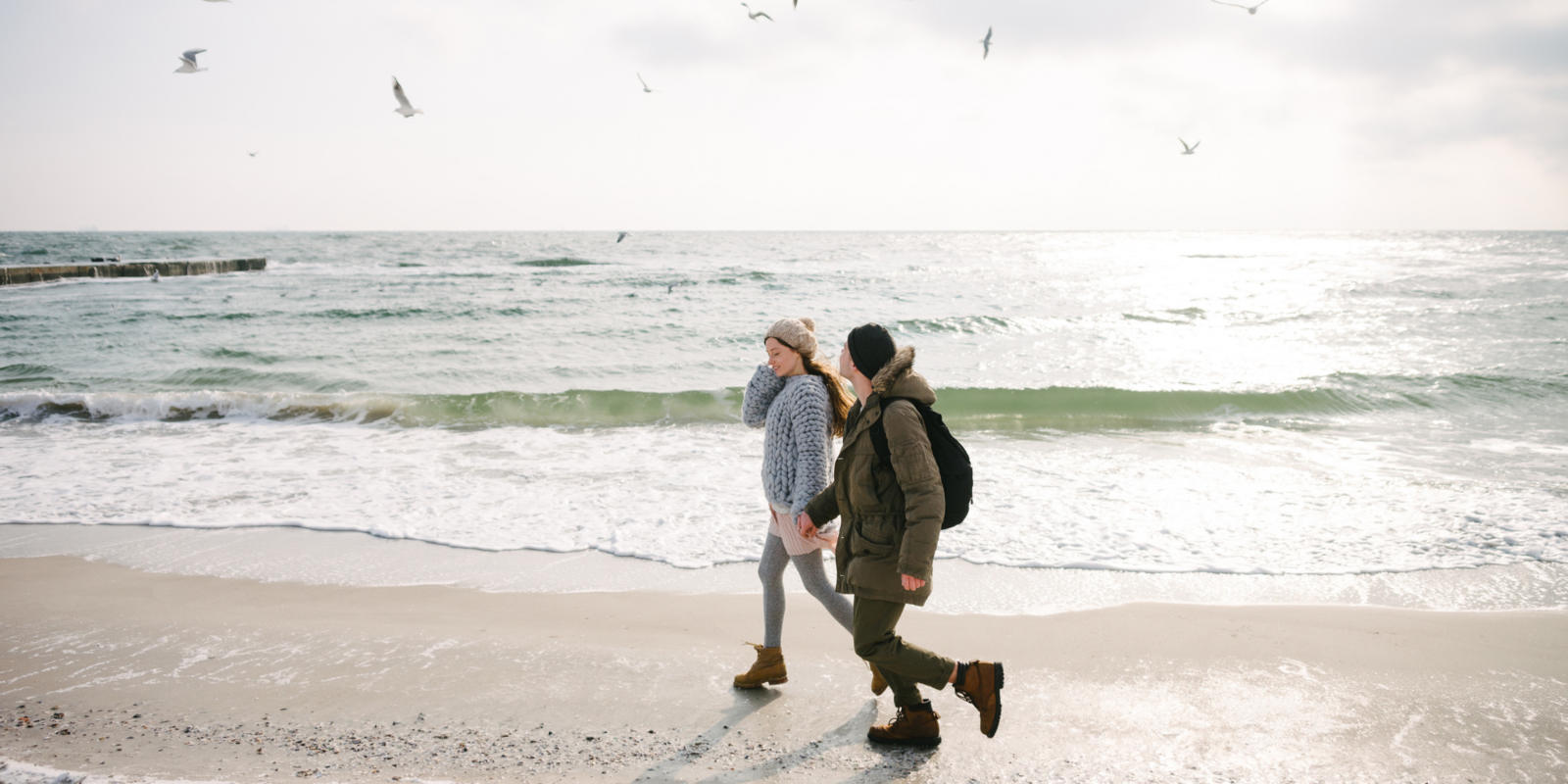 Koppel op het strand