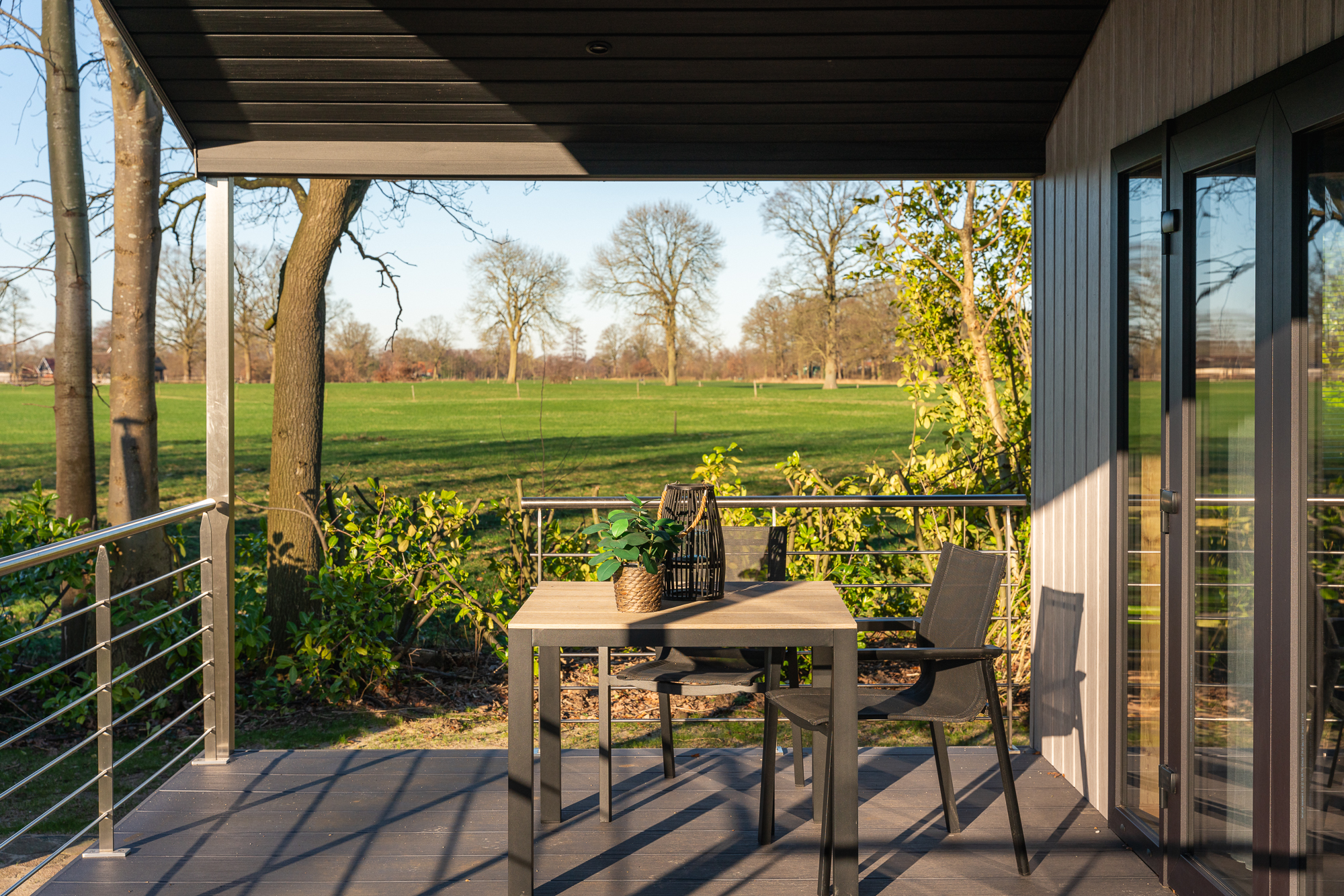 Terras lodge met sauna en hottub