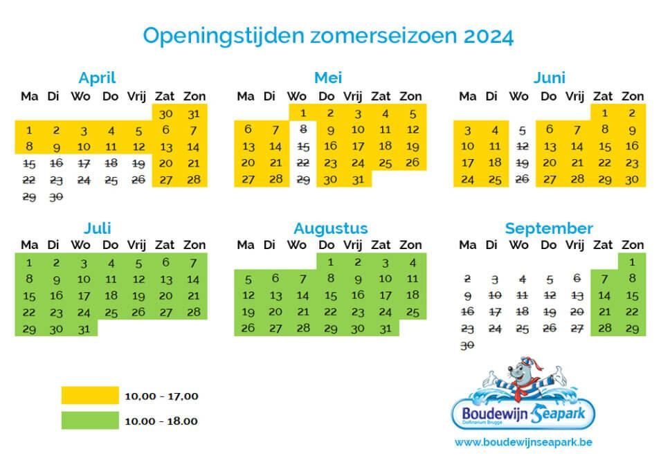 Openingstijden Boudewijn Seapark