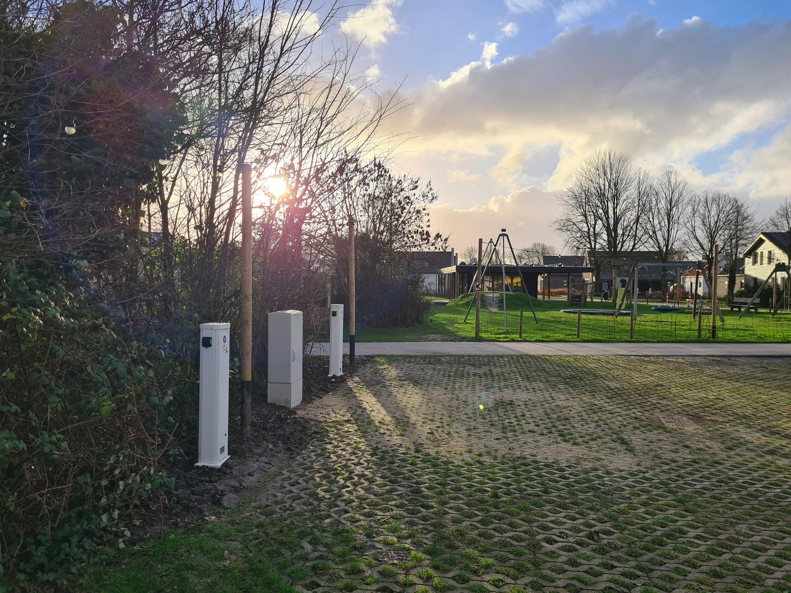 Charging poles playground