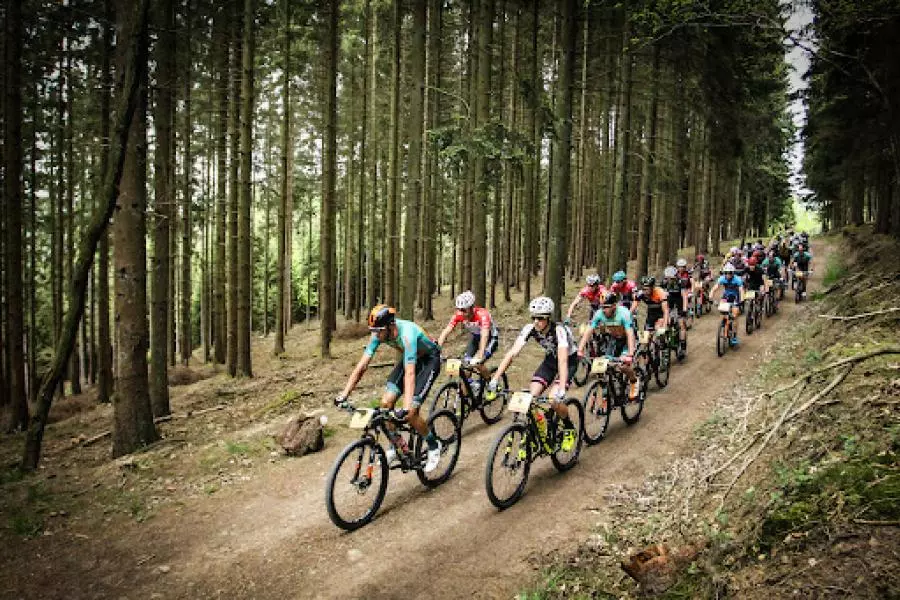 Fietsen met een groep Fietsen met een groep