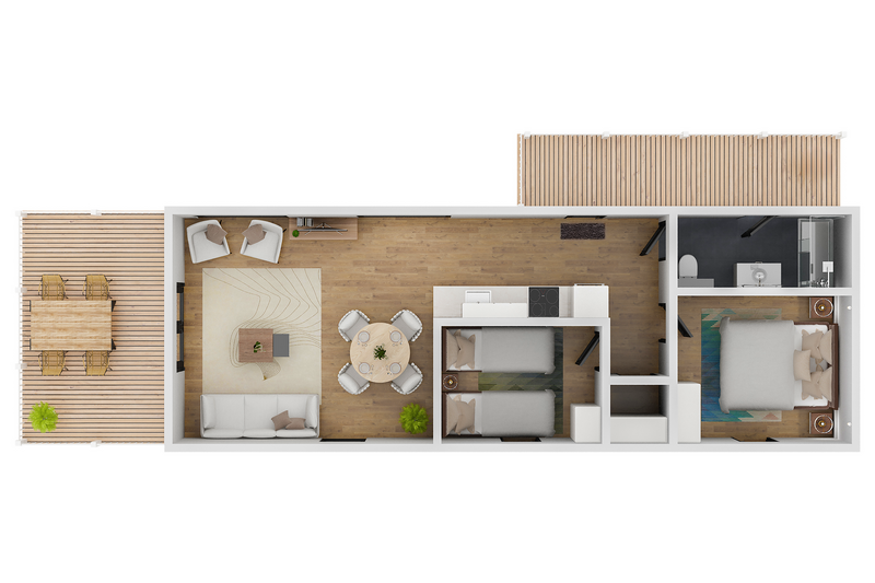 Bos Cabin plattegrond