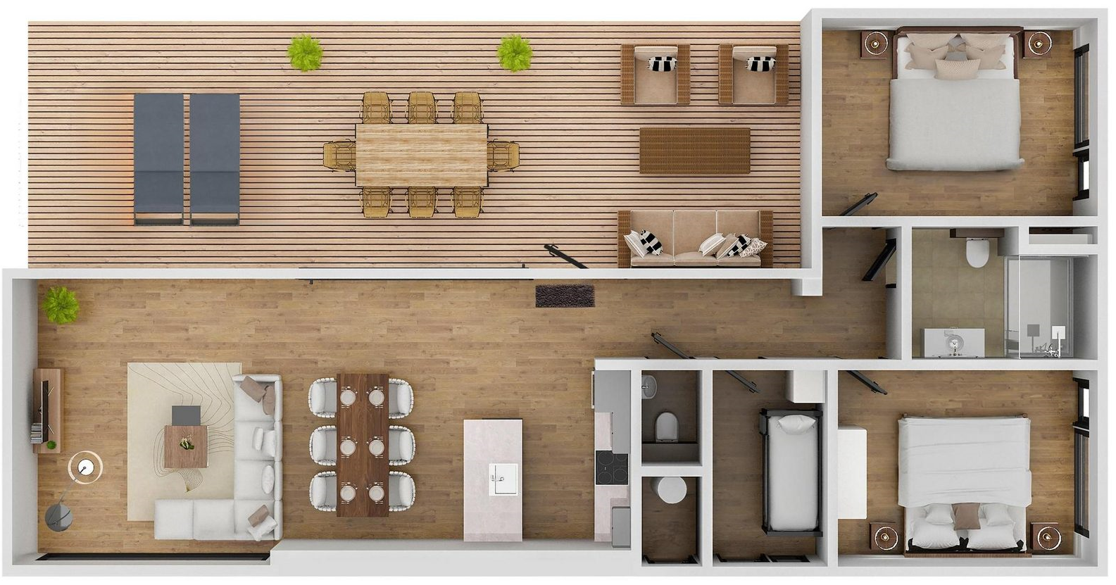 Bos Villa 6 persoons plattegrond