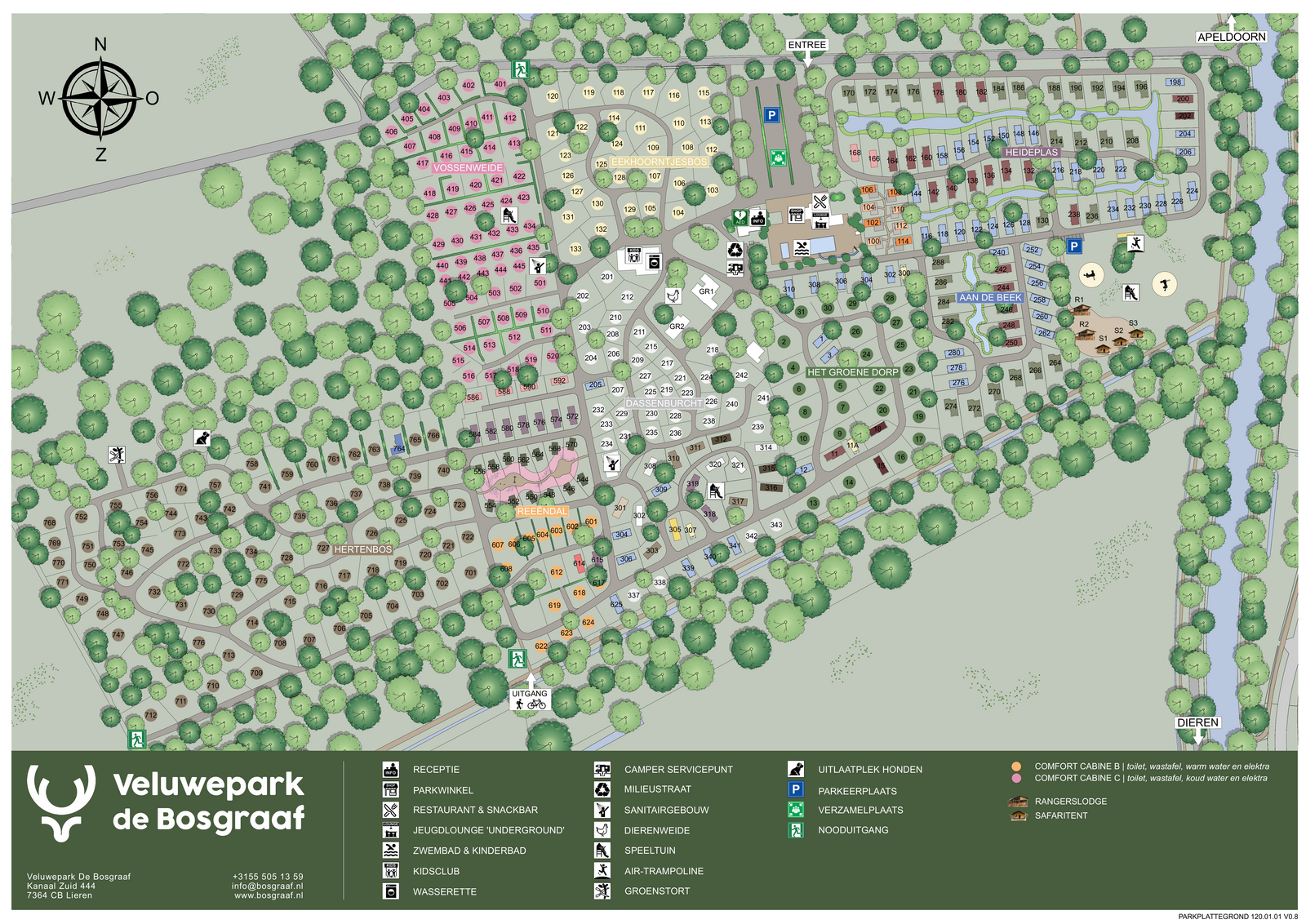 Plattegrond Veluwepark de Bosgraaf