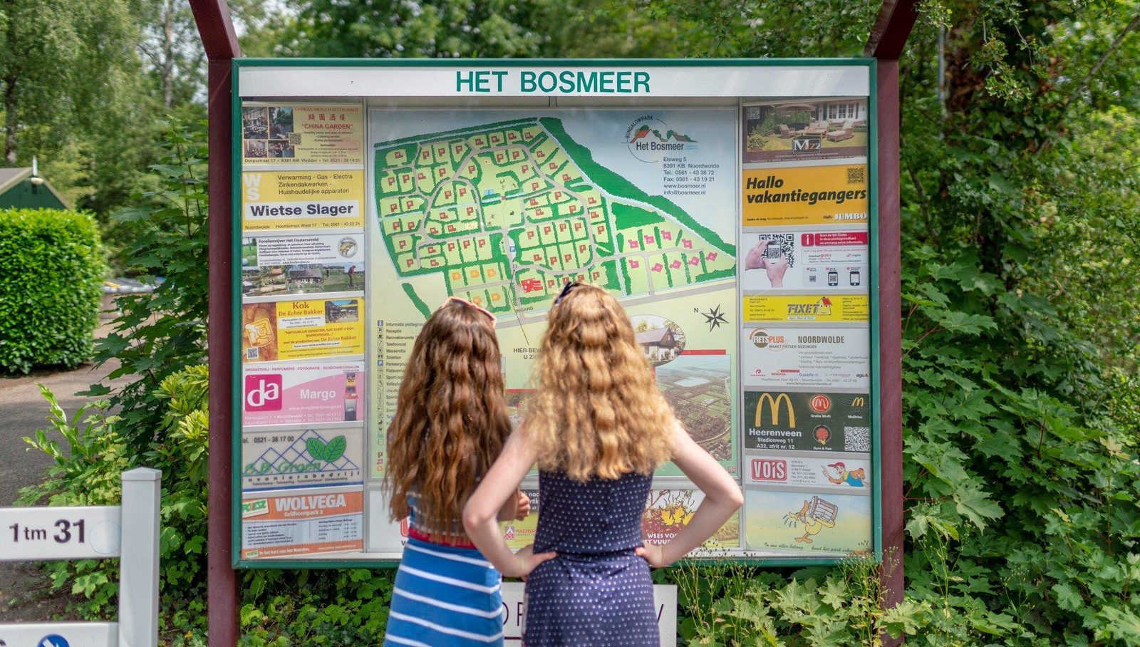 Plattegrond kleinschalig vakantiepark Het Bosmeer
