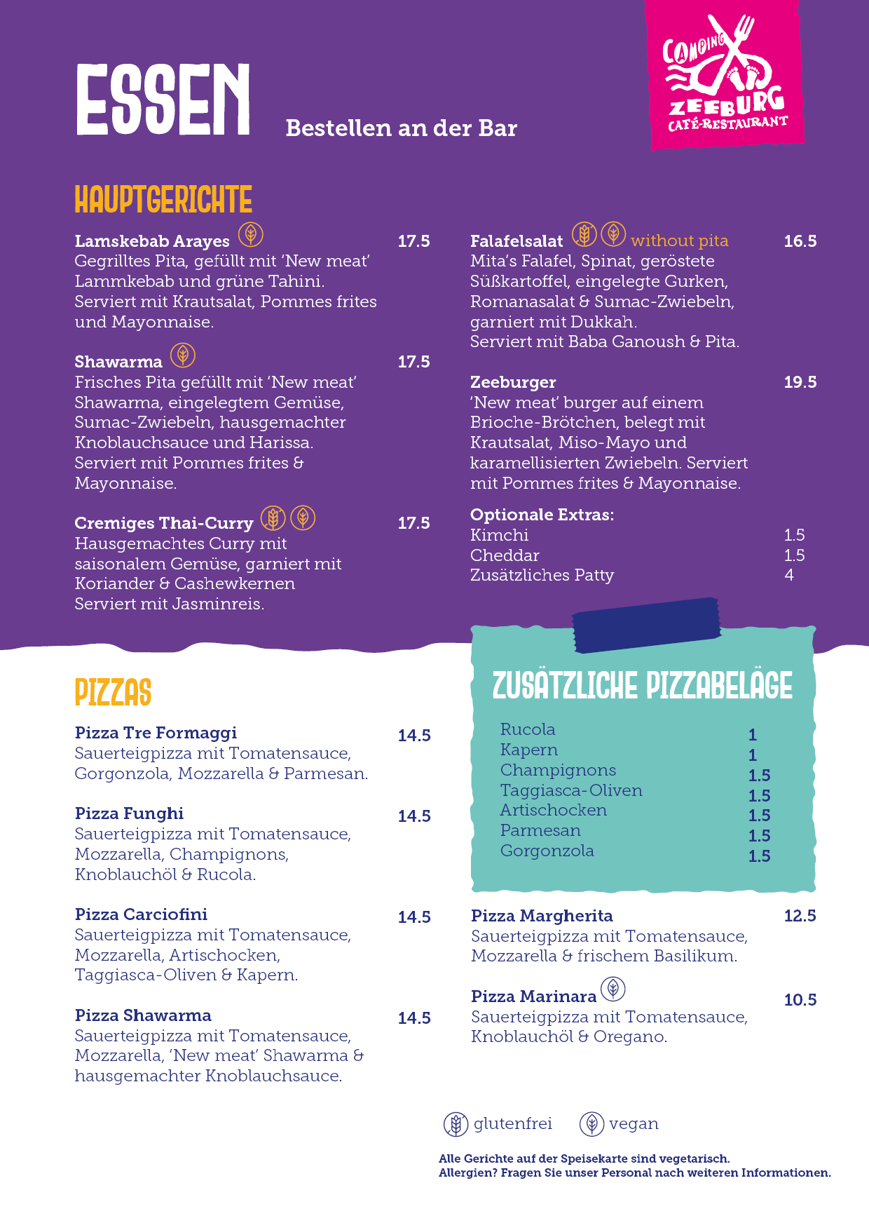 menu de
