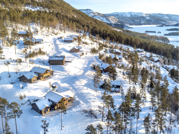 Gandalv Hytte bovenaf winters plaatje