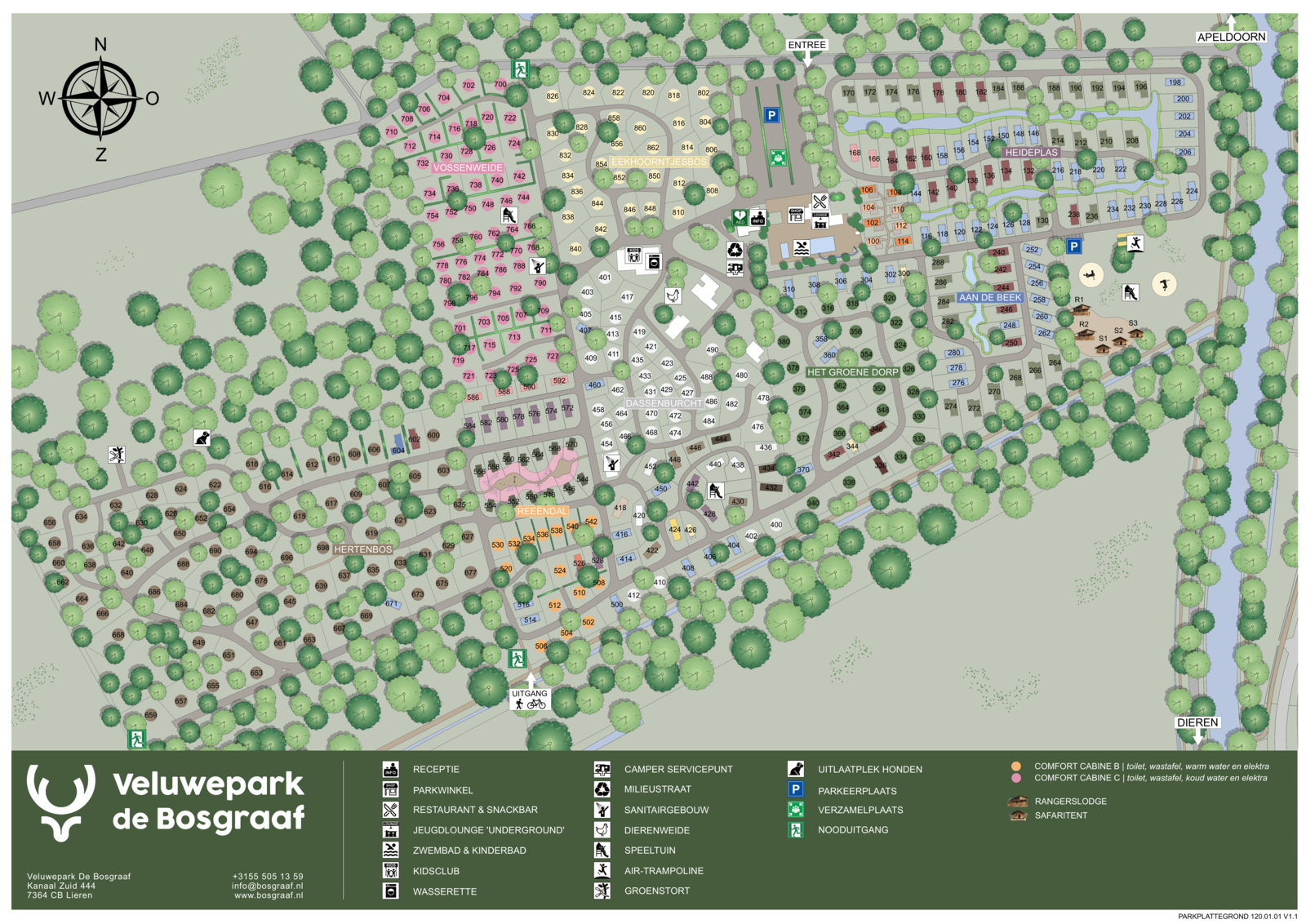 Plattegrond Veluwepark de Bosgraaf