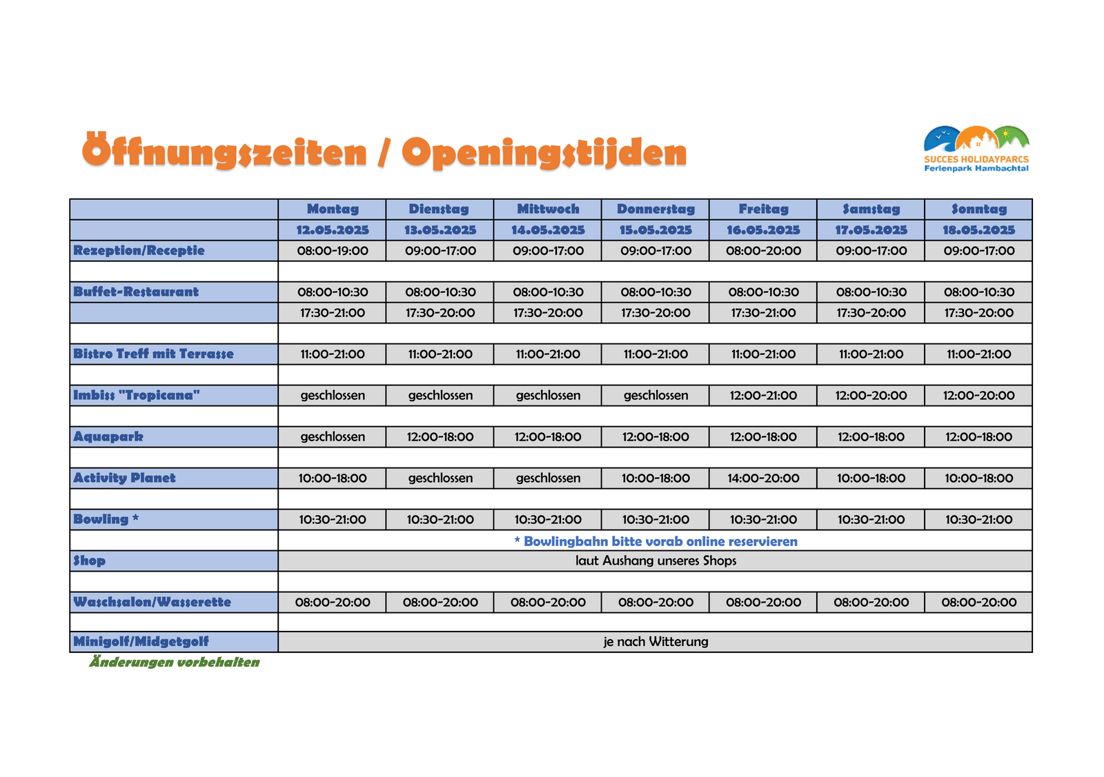 Öffnungszeiten