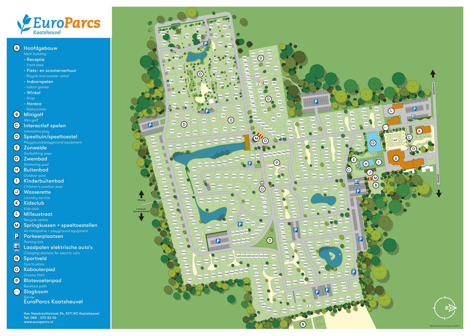 Plattegrond EuroParcs Kaatsheuvel