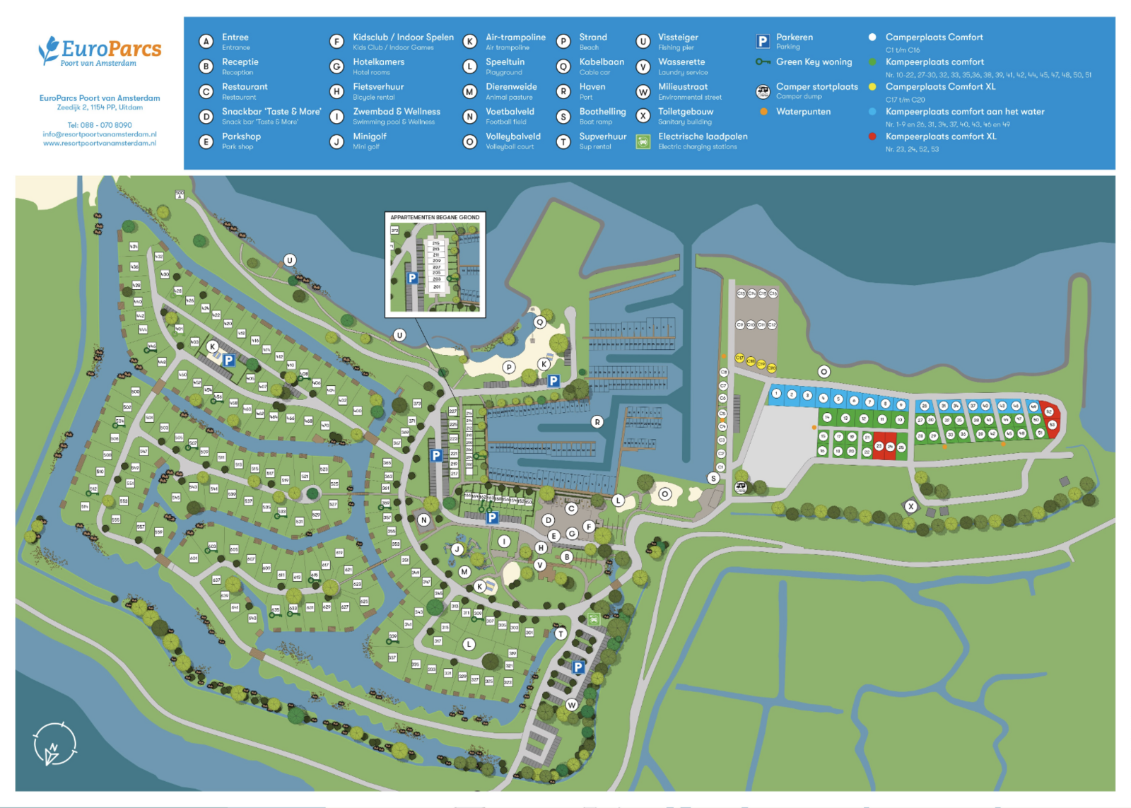 Grundriss des EuroParcs Poort van Amsterdam