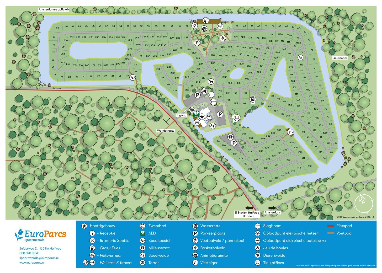 Plattegrond EuroParcs Spaarnwoude
