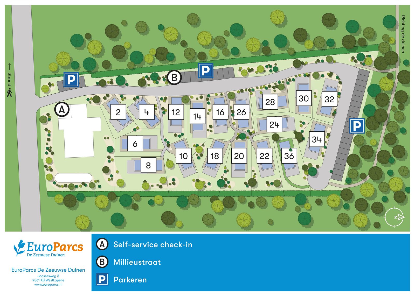 Plattegrond EuroParcs De Zeeuwse Duinen