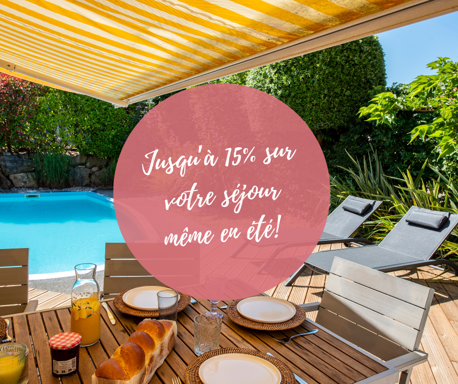 15% de remise sur votre séjour même en été