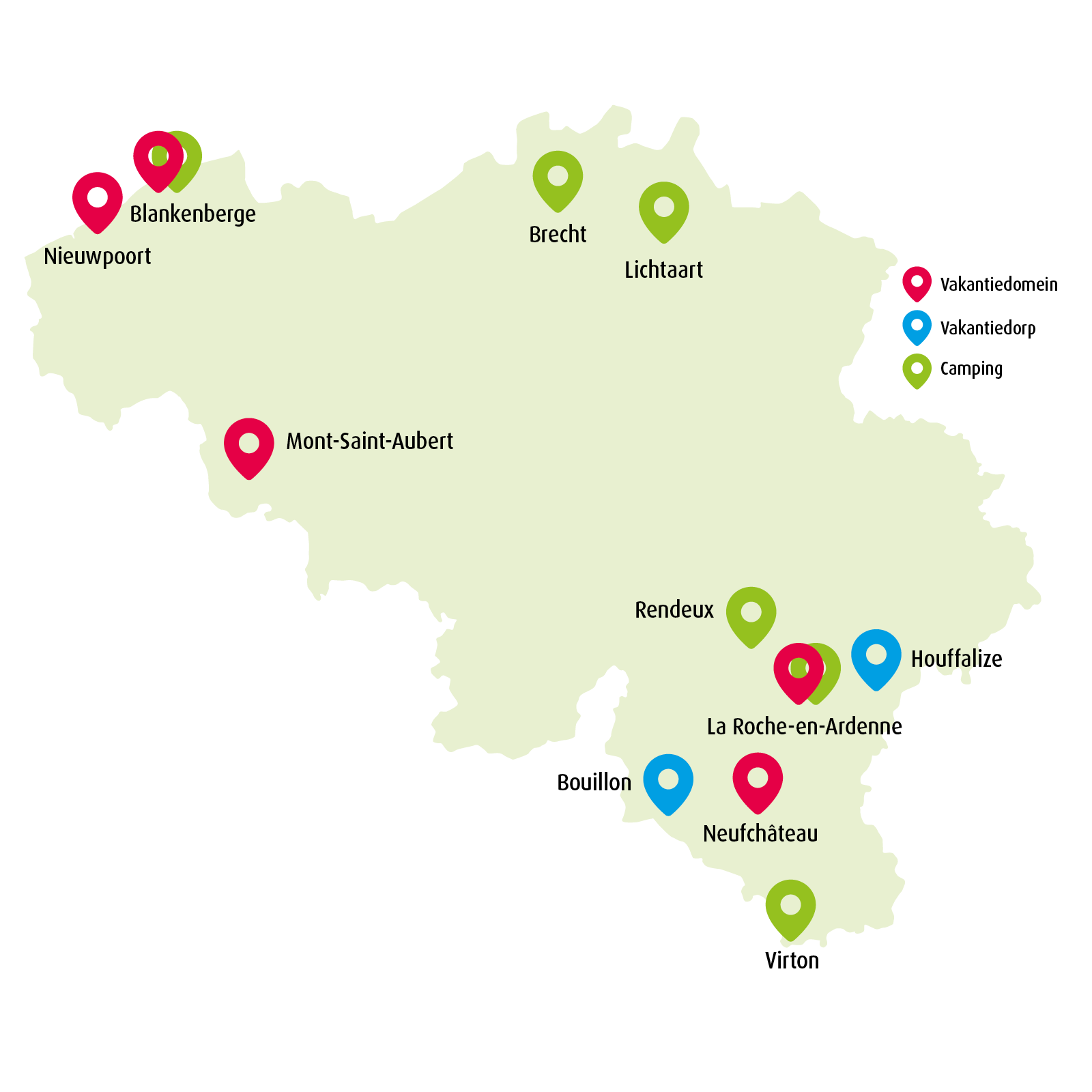 Vakantiebestemmingen België