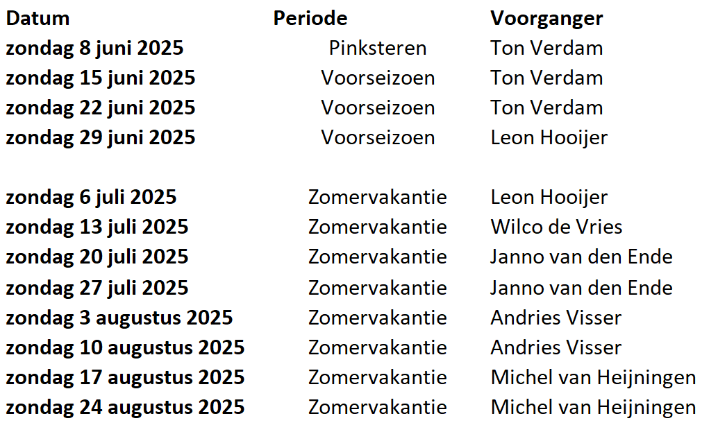 Voorgangers LD 2025