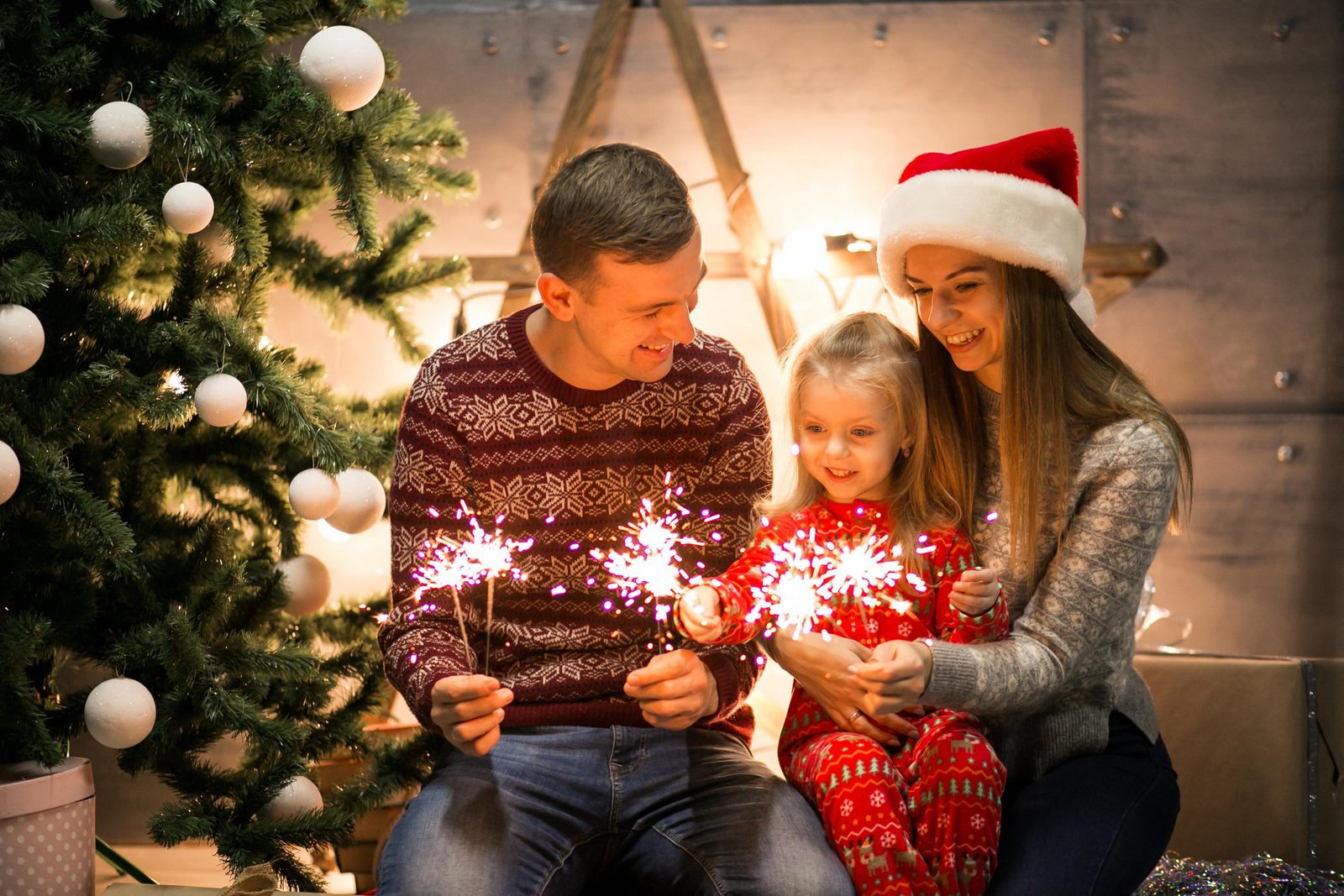 Kerst familie kerstboom