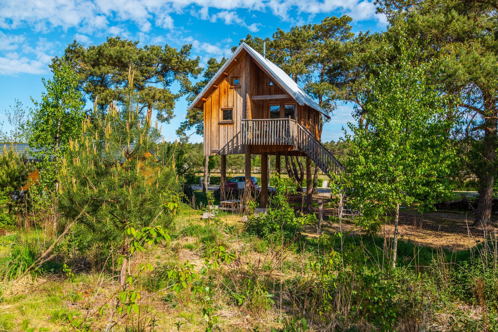 De Wije Werelt Tree Hut Sunny Forest Green
