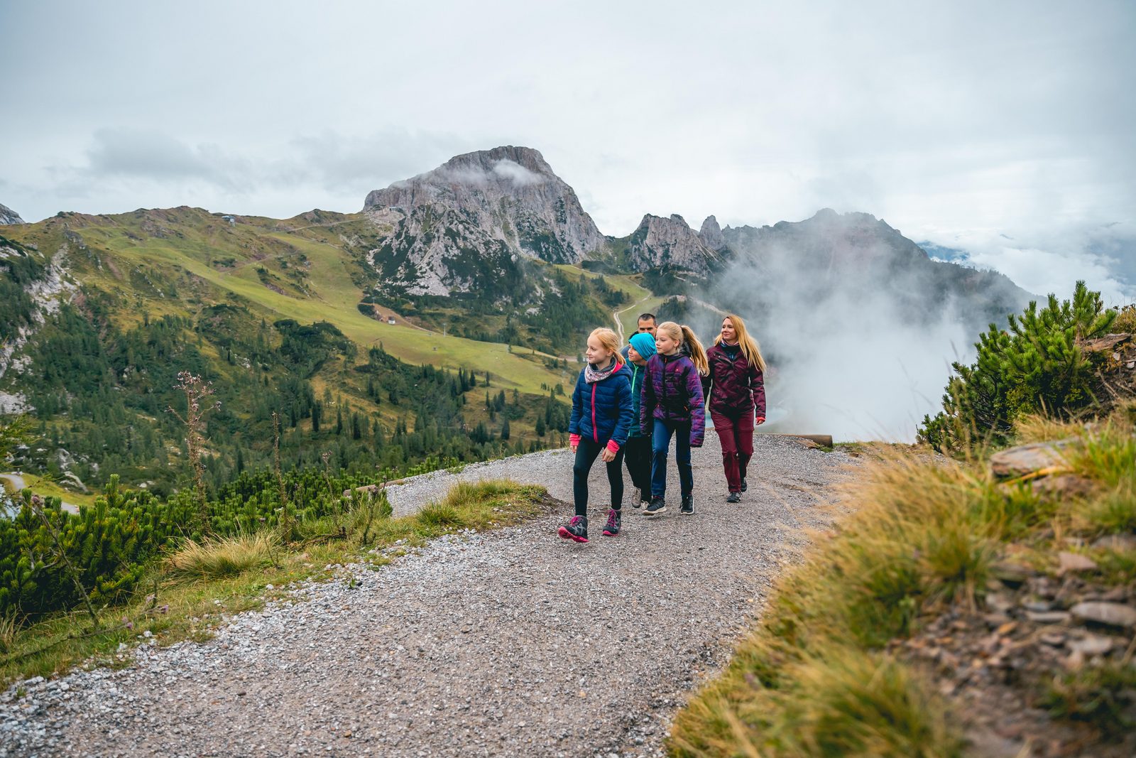 family hiking in Austria