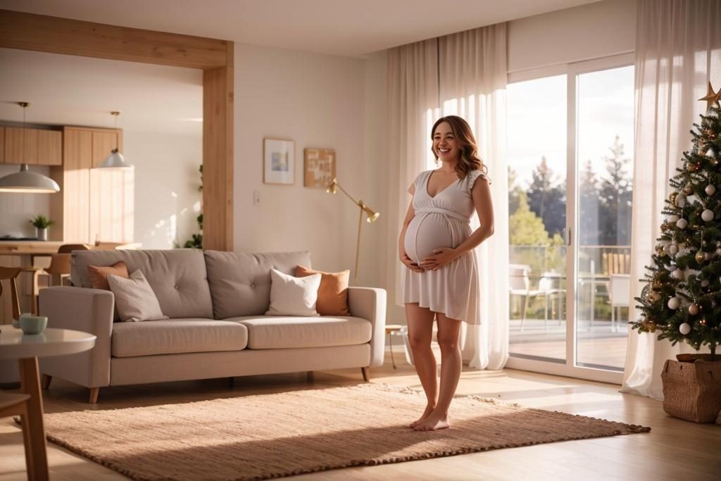 Babymoon - pregnant woman enjoys holiday cottage during Christmas with EuroParcs