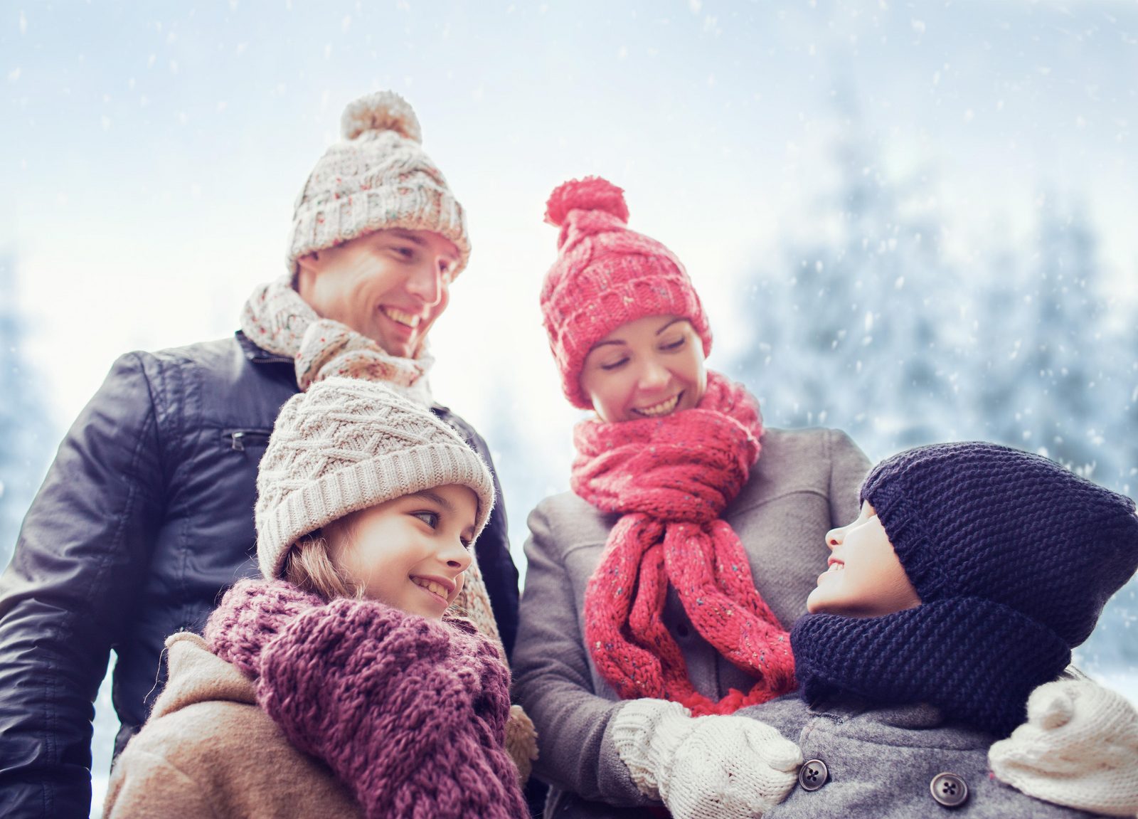 Familie winter sneeuw