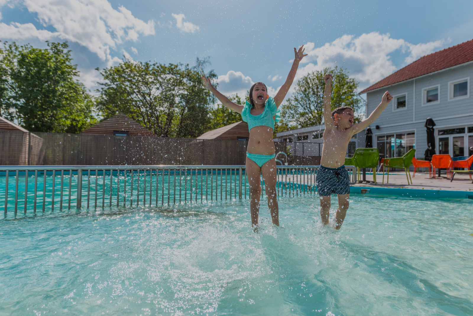 Kids Jumping Pool Summer Dark