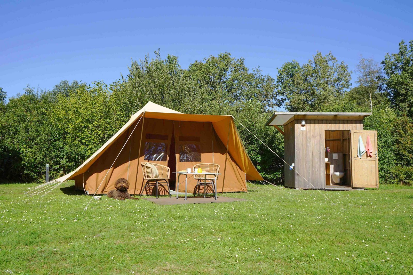 Camping met privé sanitair