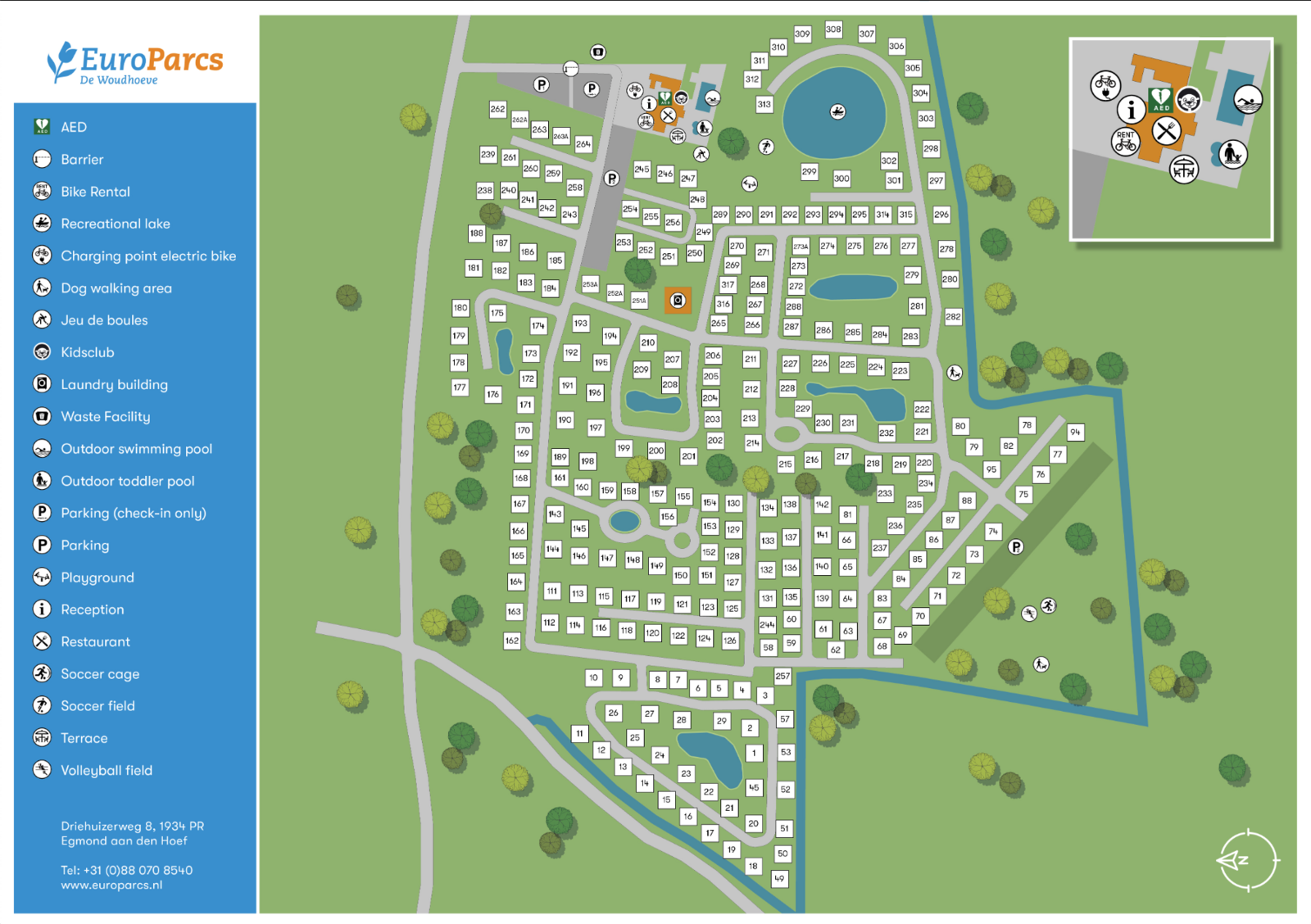 Grundriss des EuroParcs de Woudhoeve