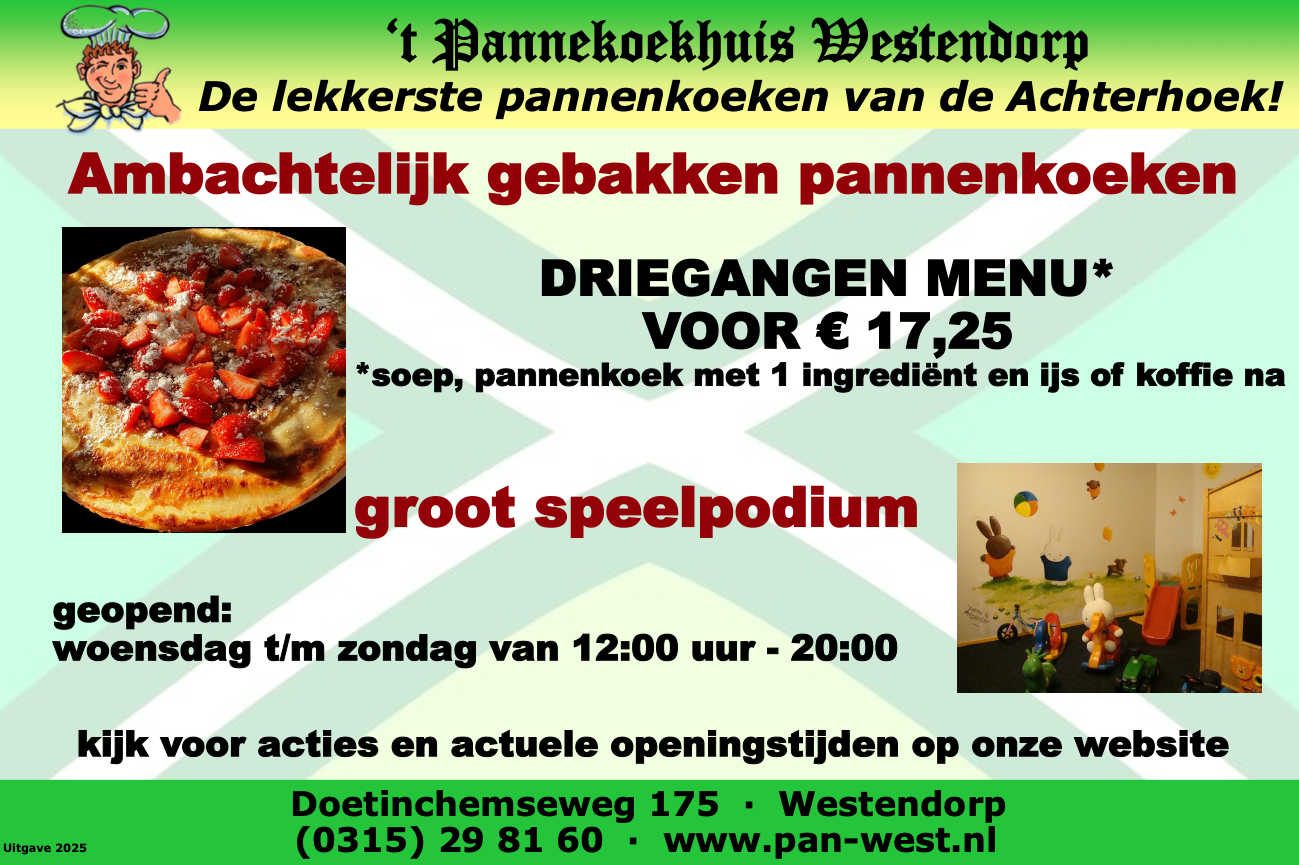 Advertentie Pannenkoekhuis Westendorp