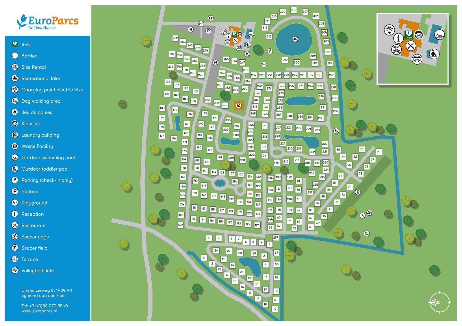 Plattegrond Europarcs De Woudhoeve