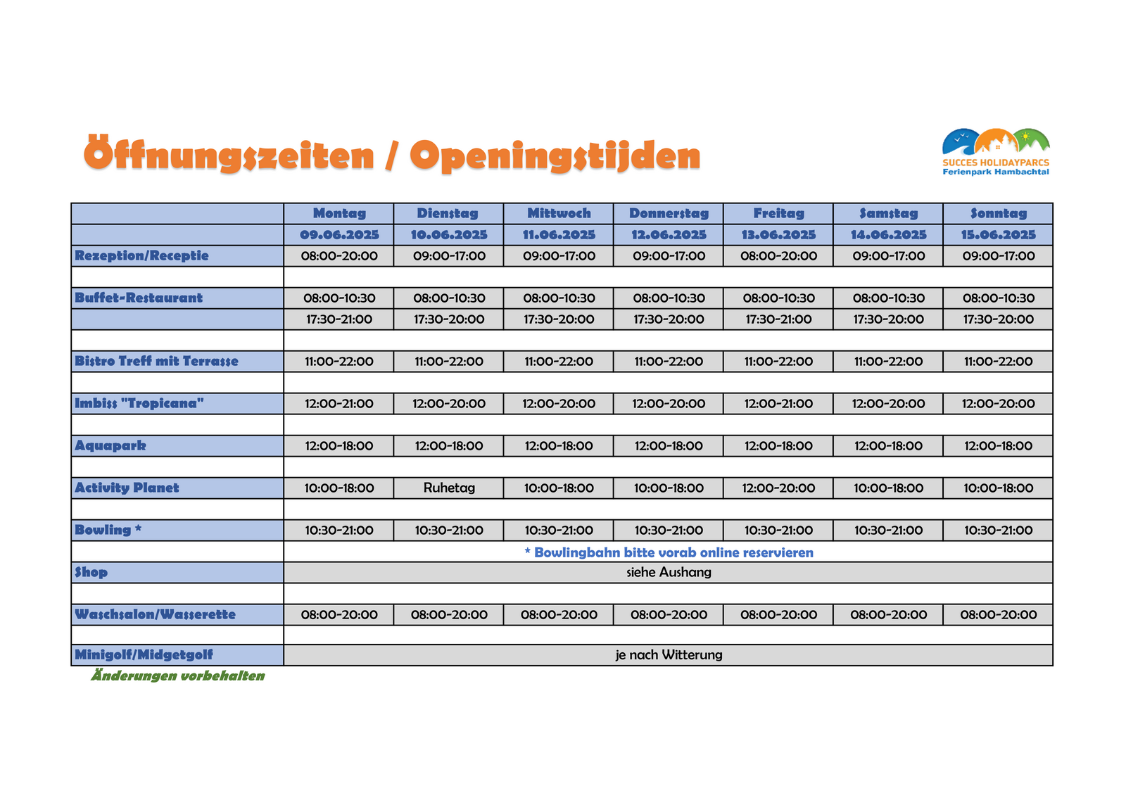 Öffnungszeiten