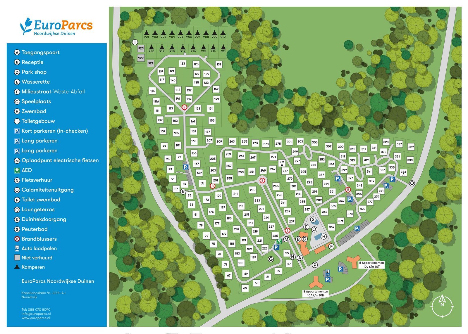 Plattegrond EuroParcs Noordwijkse Duinen