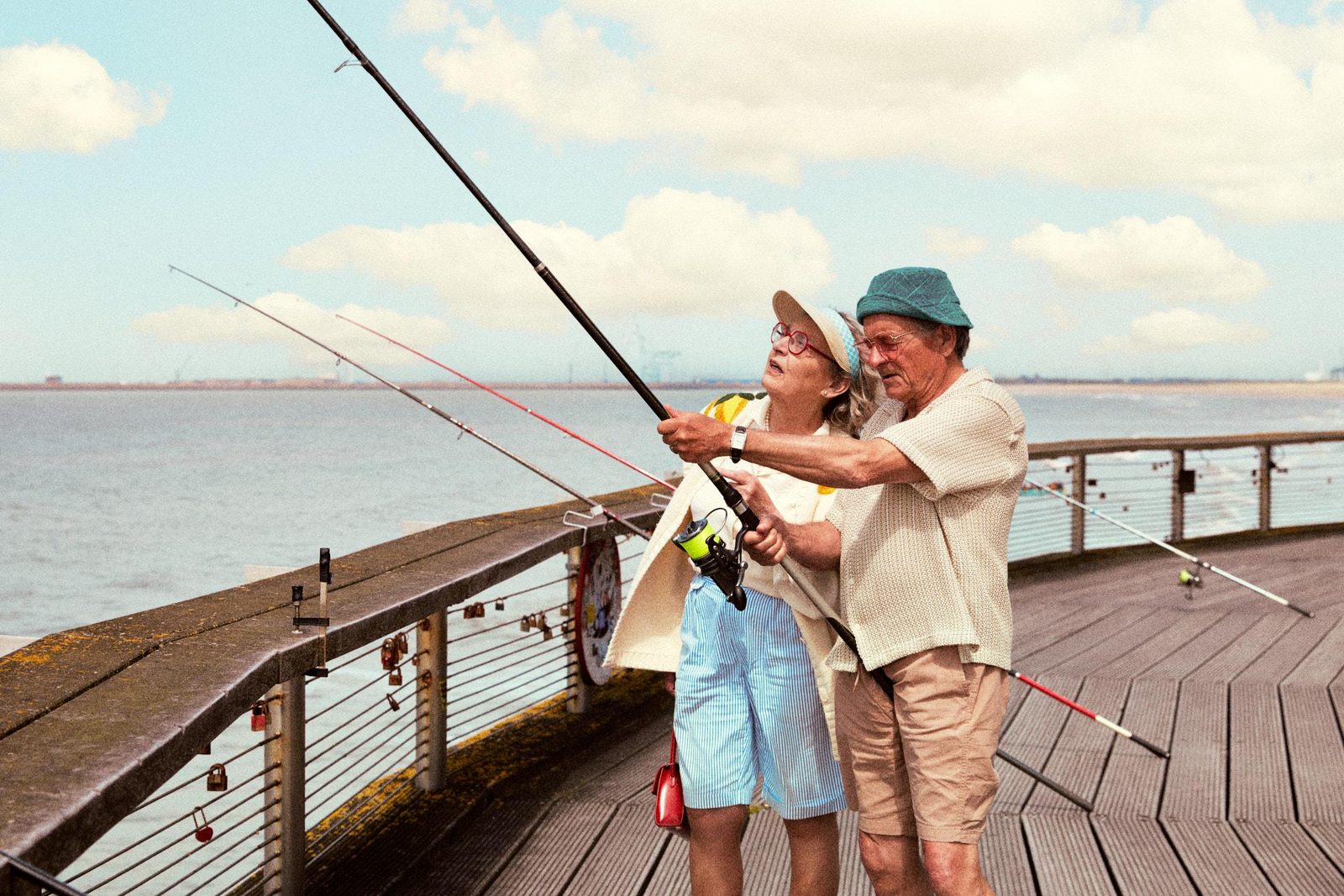Koppel dat aan het vissen is